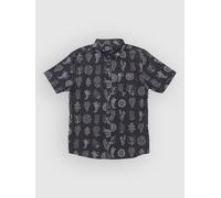 Salty Crew Breezer Perf Button Up Short Sleeve Shirt Black S Man