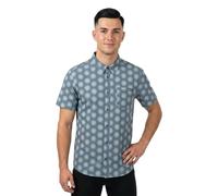 Salty Crew Drifter Uv Button Up Short Sleeve Shirt Blue M Man