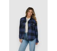 Salty Crew Fathom Flannel Long Sleeve Shirt Blue S Woman