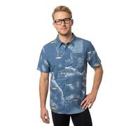 Salty Crew Flagship Uv Button Up Shirt channel blue M
