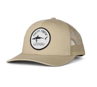 Salty Crew Shark Logo Retro Trucker Hat - Unisex Adjustable Baseball Hat for Adults - Premium Cotton, Khaki, One size