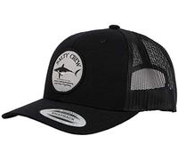 Salty Crew Shark Logo Retro Trucker Hat - Unisex Adjustable Baseball Hat for Adults - Premium Cotton, Retro Black, One size