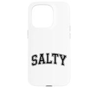 Salty Funny Retro Beach Slang Vintage Varsity Style Design Case for iPhone 15 Pro