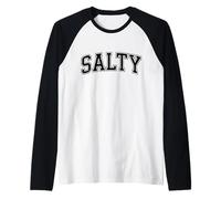 Salty Funny Retro Beach Slang Vintage Varsity Style Design Raglan Baseball Tee