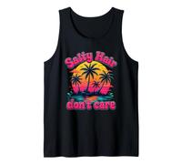 Salty Hair Don't Care Tropical Island Sunset Tank Top