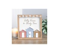 Salty Kisses 3D Shell Beach Hut Plaque KDMD White One Size