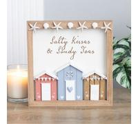 Salty Kisses 3D Shell Beach Hut Wall Plaque - Beach Home Decor