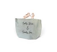 Salty Kisses & Sandy Toes Large Linen Beach Tote Bag