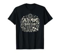Salty Moms Beach Club Humorous Mothers Coastal Getaway T-Shirt