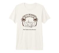 Salty Readers Beach Club Books Plot Twists & Sea Breezes Premium T-Shirt