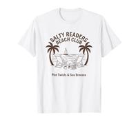 Salty Readers Beach Club Books Plot Twists & Sea Breezes T-Shirt