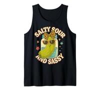 Salty Sour and Sassy Funny Pickle Retro Aesthetic Tank Top