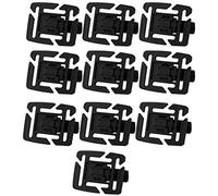 Saluaqui 10 Pcs Adjustable Drink Tube Clamp/Holder for Backpack - Rotatable 360 Degree Outdoor Backpack Buckle - Black ABS Plastic Accessories for 8-12MM Tubing (Black)