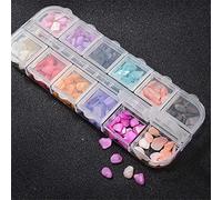 Saluaqui 12 Grids Nail Glitter Irregular Sequins | fragments 12 colors assorted for nails phones cards gel compatible compact storage box manicure craft