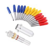 Saluaqui 15pcs Tungsten Carbide Plotter Cutter Blades with Holder for Cutting - 30, 45, 60 Degree Precision Plotter Cutting Tools