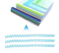 Saluaqui 20Pcs 30 Hole Loose Leaf Plastic Binding Spring Spiral Rings for 11Mm White and Lightweight for Organizing Reports Documents and School Projects (13mm*30 Holes Blue 20 Strips)