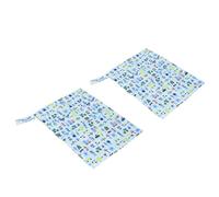 Saluaqui 2pcs Reusable Cloth Diaper Wet Dry Bags with Two Zippered Pockets for Travel, Beach, Pool, Baby Items, Gym Bag for Swimsuits and Wet Clothes (B21)