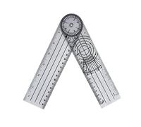 Saluaqui 360 Degrees Rotatable Flexible Angle Ruler Clear Goniometer for Students and Professionals Foldable Design Semi Transparent PVC 14 Inch Length Inch and CM Measurement Tool