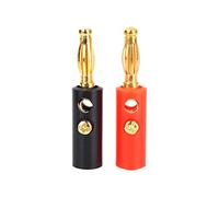 Saluaqui 4mm Black & Red Cable Banana Connectors - 20-Piece Set Compatible with Speaker Cables Up to 3mm - Easy Screw Connector Fitting - Universal Fit for Most Speakers