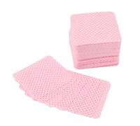 Saluaqui 500PCS Nail Glue Cleaning Cotton Pads for Manicure - Soft Pink Absorbent Lint- Cotton for Nail Art, Eyelash, & Adhesive Cleaning (Pink)