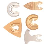 Saluaqui 5Pcs Premium Cemented Carbide Oscillating Saw Blades for Multi Functional Wood Grinding and Cutting High Efficiency Tool for Home Improvement and Professional Use