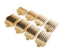 Saluaqui 8pcs Haircut Limit Comb Set GoldLimit Replacement Combs for Hair Clippers Multi Size Combs for Easy Haircut Control Safe and Comfortable to Use