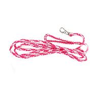 Saluaqui Adjustable Small Pet Harness Leash for Hamster, Guinea Pig, and Squirrel - Nylon Braided with Bell, Blue & Purple, Outdoor Walking and Training Lead (Pink + rose red)