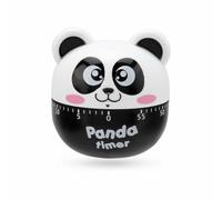 Saluaqui Animal Countdown, Kitchen Timer Manual Egg Timer Cute Panda Shape Mechanical Timer 1-55 Minutes for Kitchen Baking, Frying, Cooking Eggs, Cakes (Black)