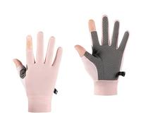 Saluaqui [Anti-Skid Summer Ice Silk Cycling Gloves 2 Fingerless Sport Gloves for Men and Women - M Size, Pink, Ideal for Outdoor Cycling, Gym, and Training (Roseate)