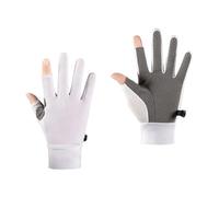 Saluaqui [Anti-Skid Summer Ice Silk Cycling Gloves 2 Fingerless Sport Gloves for Men and Women - M Size, Pink, Ideal for Outdoor Cycling, Gym, and Training (White)