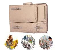 Saluaqui Artist Portfolio Bag Multi Function Large 4K Drawing Board Carrying Bag for Art Supplies and Versatile S Torage Solution for Artists Ideal for Painting Sketching and Projects (Khaki)