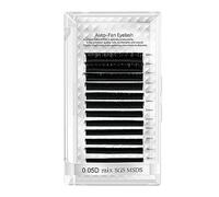 Saluaqui Auto Fan False Eyelashes Black Volume Lashes 12 Rows for Eyelash Extension with Nanometer PBT Material for Beauty Salon (0.3-0.6in Mix)