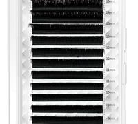 Saluaqui Auto Fan False Eyelashes Black Volume Lashes 12 Rows for Eyelash Extension with Nanometer PBT Material for Beauty Salon (0.3-0.6in Mix)