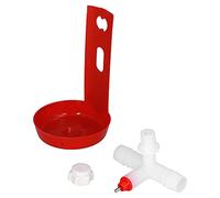 Saluaqui Automatic Poultry Drinker System - 10 Set Chicken Drinking Cup with White Tee Fitting, Easy Install, Durable Plastic for Chickens, Birds, & Quail
