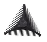 Saluaqui Beard Comb Mustache Fine Toothed Rotating Triangular Shaped Pocket for Men Black ABS Material 2.36x2.36 Inch