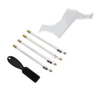 Saluaqui Beard Shaping Tool Kit Beard Shaper Template Lineup Guide for Men with Barber Pencil Brush for DIY Trimming Styling Edging (White)
