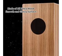 Saluaqui Cajon Drum Box with Zebra Wood for Beginners Sturdy Percussion Instrument Smooth Glossy Hand Drum Anti-Slip for Travel and Party (Children Style)