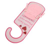 Saluaqui Charming Tooth Fairy Door Hanger Pouch for Kids - Blue Acrylic Tooth Fairy Money Holder with Pocket for Lost - Decorative & Fun Bedroom Accessory (Pink)