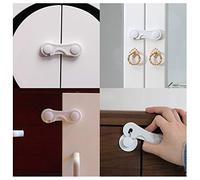 Saluaqui Child Safety Adhesive Lock for Cabinets and Drawers - Secure Baby Protection Lock for Cupboards and Appliances, Easy Installation in White Finish (White)