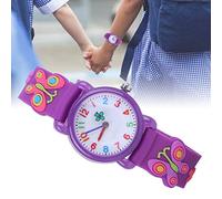 Saluaqui Children’s Cartoon Wrist Watch with Cute Exquisite Pattern in Purple - Eco-Friendly Material, Adjustable Length, Accurate Timekeeping (#1)