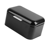 Saluaqui Color Retro Metal Bread Bin Box Large Capacity Kitchen Storage Container for Bread and Baked Goods Stylish Home Kitchen In Elegant Blue Color for Daily Use and Modern Decor (Black)