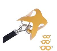 Saluaqui Comfortable Hamster Harness and Leash Set in Soft Faux Leather with Bells - Easy to Wear Walking Vest for Guinea Pigs and Rats, Available in Red, 3 Sizes (Yellow)