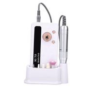 Saluaqui Cordless Electric Nail Drill Manicure Machine with LED Screen Brushless Motor Low Noise Type C Fast Charging for Acrylic Gel Nail Art (DMJTZ-SG713-White)