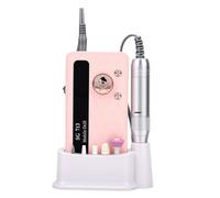 Saluaqui Cordless Electric Nail Drill Manicure Machine with LED Screen Brushless Motor Low Noise Type C Fast Charging for Acrylic Gel Nail Art (DMJTZ-SG713-Pink)