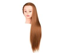 Saluaqui Cosmetology Hairdressing Training Model for Practicing Hair Styling Makeup Application Design with Synthetic Hair Apprentices (Brown)