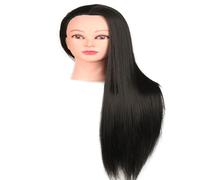 Saluaqui Cosmetology Hairdressing Training Model for Practicing Hair Styling Makeup Application Design with Synthetic Hair Apprentices (Black)