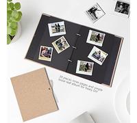 Saluaqui Creative Linen DIY Scrapbook Album with Loose Leaf Rope Strap - 30 Pages Photo Memories Book, Vintage Card Album for Wedding, Anniversary, and Travel Keepsakes (Large cotton linen brown)