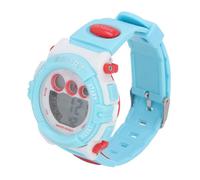 Saluaqui Digital Kids Watch with 7 Colors LED Flashing Lights Ideal for Outdoor Sports Wristwatch for Boys and Girls Ages 4-15 in Blue Orange (Blue and White)