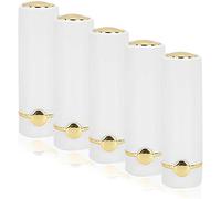 Saluaqui DIY Lipstick Tube Set | Portable Empty Lipstick Bottle Container for Cosmetic Creations | White ABS Material | 5pcs Pack for Home and Salon Use