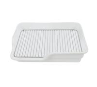 Saluaqui Dog Potty Tray with Spill Proof Design and Stainless Steel Grid for Indoor Training Toilet - Easy to Clean Dog Litter Box for Small Medium - White (White)